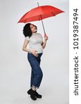 Pregnant Woman Standing In Full ...