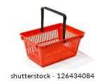 red shopping basket  isolated... | Shutterstock . vector #126434084