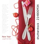 christmas table place setting... | Shutterstock . vector #214800934