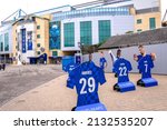 Small photo of London, UK - March 5 2022: Chelsea football club Stamford Bridge ground, Fulham Road, West London