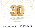 anniversary 30. gold 3d numbers.... | Shutterstock .eps vector #1155330424