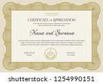 certificate template. diploma... | Shutterstock .eps vector #1254990151