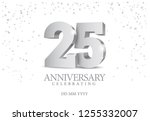 anniversary 25. silver 3d... | Shutterstock .eps vector #1255332007