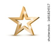golden 3d star with swirling... | Shutterstock .eps vector #1681824517