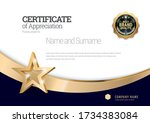 certificate template. diploma... | Shutterstock .eps vector #1734383084