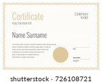 certificate. template diploma... | Shutterstock .eps vector #726108721