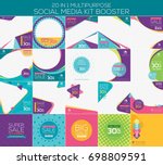 multipurpose social media kit... | Shutterstock .eps vector #698809591