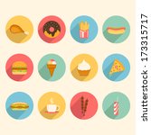 fast food colorful flat design... | Shutterstock .eps vector #173315717