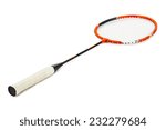Badminton racket isolated on white background