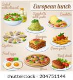Set Of Food Icons. European...