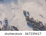 aerial view of the forest in winter time in Poland in Karkonosze mountains