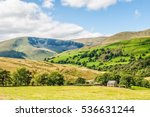 A rural view of the Southern Howgill Fells in the Yorkshire Dales National Park, England