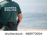 Closeup of a border police officer