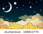 Cartoon Style Night Sky