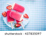 strawberry ice cream, popsicle