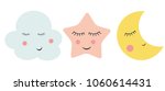 cute cloud  star and moon ... | Shutterstock .eps vector #1060614431