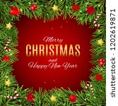 merry christmas and new year... | Shutterstock . vector #1202619871