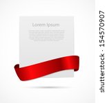  white card with  ribbon vector ... | Shutterstock .eps vector #154570907
