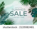 summer sale natural background... | Shutterstock . vector #2135082481