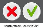 vector red and green check mark ... | Shutterstock .eps vector #286045904