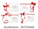 gift card with red ribbon and... | Shutterstock .eps vector #347215604