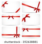 gift card set with red ribbon... | Shutterstock . vector #352638881