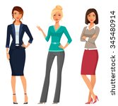 young women in elegant office... | Shutterstock .eps vector #345480914