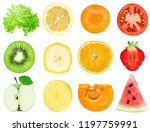 collection of fruit and... | Shutterstock . vector #1197759991