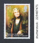 Small photo of UNITED KINGDOM - CIRCA 2006: a postage stamp printed in United Kingdom showing an image of Emmeline Pankhurst, circa 2006.