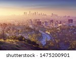 Panorama of Los Angeles at sunrise.