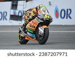 Small photo of No54. Fermin Aldeguer of Spain and GT Trevisan SpeedUp in action during the Moto 2 of Thailand Grand Prix at Chang International Circuit on Oct 29, 2023 in Buriram, Thailand