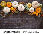 Wooden Background With Pumpkins ...