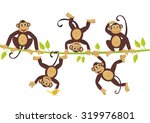 Cheerful Monkeys Frolic On A...