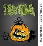 hand drawn halloween pumpkin... | Shutterstock .eps vector #1172788714