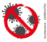 stop coronavirus cells concept. ... | Shutterstock .eps vector #1698014701