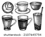 hand sketched tea mug... | Shutterstock .eps vector #2107645754