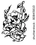 ornamental poppy flower   black ... | Shutterstock .eps vector #80845810