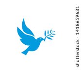 dove vector. isolated blue icon | Shutterstock . vector #1418659631