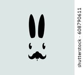 rabbit silhouette   vector... | Shutterstock .eps vector #608790611