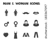 Man And Woman Icons  Mono...