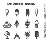 Ice Cream Icons  Mono Vector...