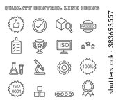 quality control line icons ... | Shutterstock .eps vector #383693557