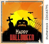 vector retro style halloween... | Shutterstock .eps vector #226163791