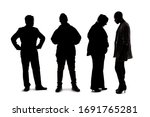 silhouette of a group of people ... | Shutterstock . vector #1691765281