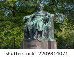 Small photo of VIENNA, AUSTRIA - APRIL 25, 2018: Monument to Johann Wolfgang von Goethe close-up