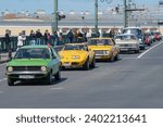 Small photo of ST. PETERSBURG, RUSSIA - MAY 20, 2023: Convoy of vintage cars of the 70s of the twentieth century on the parade of retro transport. International Festival of SPbTransportFest-2023