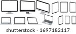 realistic set of monitor ... | Shutterstock .eps vector #1697182117