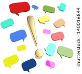colorful speech bubbles and... | Shutterstock . vector #140016844