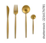 Golden coloured cutlery set...