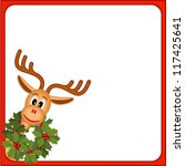 Funny Christmas Reindeer With...